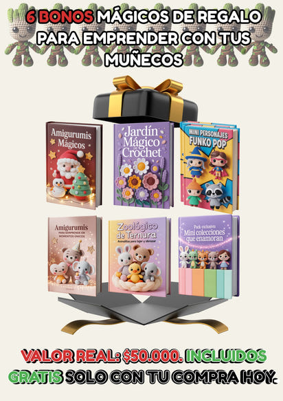 Mega Pack 7x1 de Amigurumis | +7000  patrones y 6 Regalos